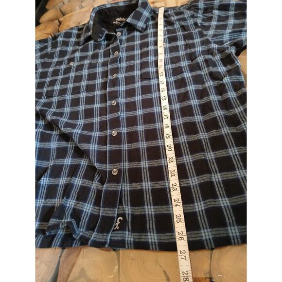 Ably Filium Activated Plaid Flannel Long Sleeve Button up Shirt Blue Black XL - Picture 5 of 11